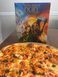Recap of Pizza Friday:

The Pizza: Marinara + Mozzarella + Cherry Tomatoes from the Garden + Basil

The Game: Lord of the Rings Duel

To be honest, the first time we played 7 Wonders Duel we were not blown away. We weren’t sure what to expect with this version, but the slight adjustments to the mechanics of play combined with the Lord of the Rings theming made it a hit with us. This game will have a high replay value and was so much fun to play!

#lordoftheringsduel #7wondersduel #7wondersgame #lordoftherings #2playerboardgames  #2playergames #2player #boardgames #boardgamebunch